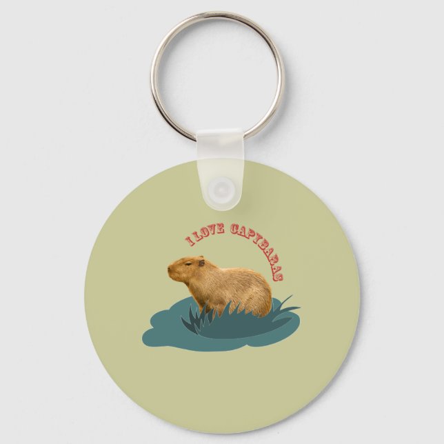 Chaveiro Eu Amo Capivaras Amante de Capivara Fofa (Frente)