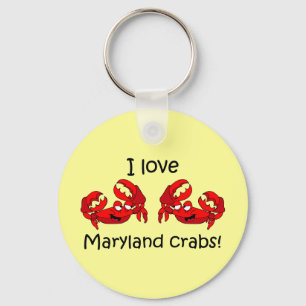 Chaveiro Eu amo caranguejos da Maryland!
