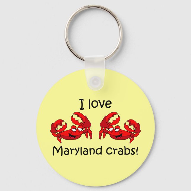 Chaveiro Eu amo caranguejos da Maryland! (Frente)