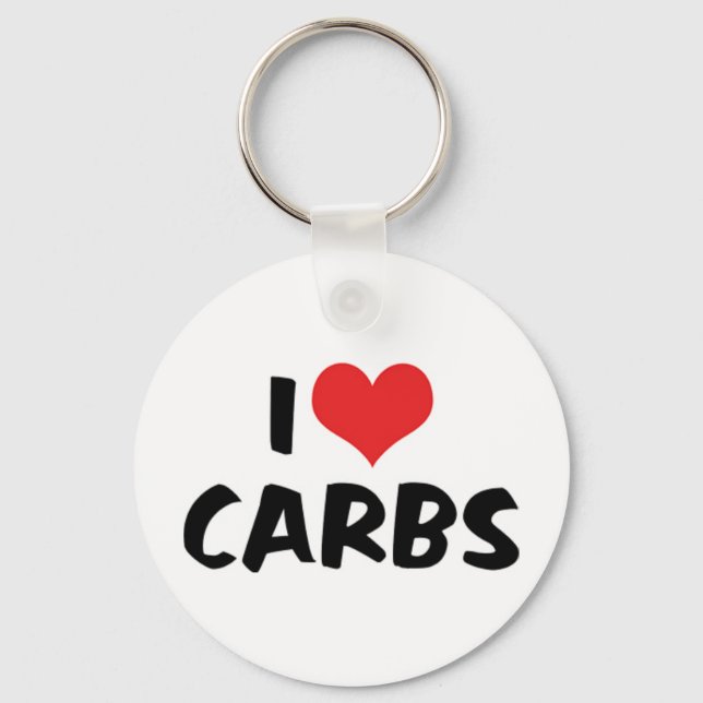 Chaveiro Eu Amo Carboidratos Pingente (Frente)