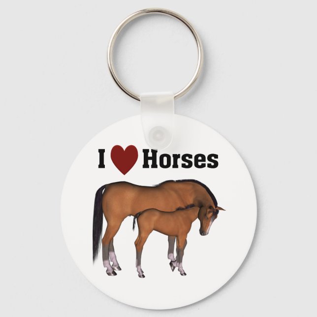 Chaveiro Eu Amo Cavalos Keyring (Frente)