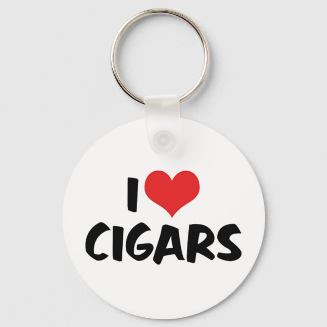 Chaveiro Eu Amo Charuto Coração - Fumante de Tabaco (Frente)
