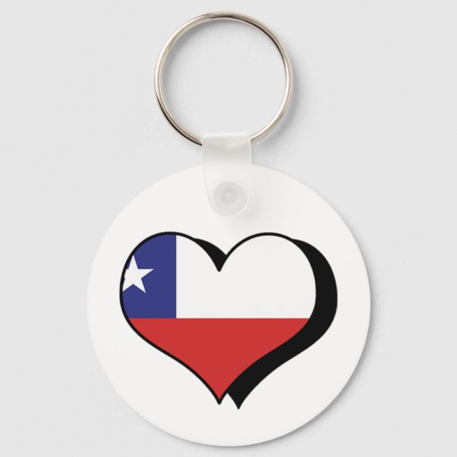 Chaveiro Eu Amo Chile Pingente de Chaves (Frente)