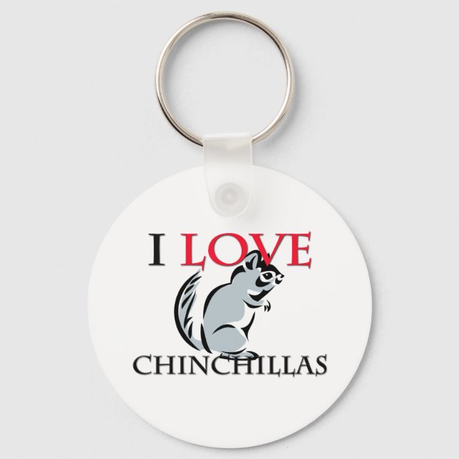 Chaveiro Eu Amo Chinchillas (Frente)