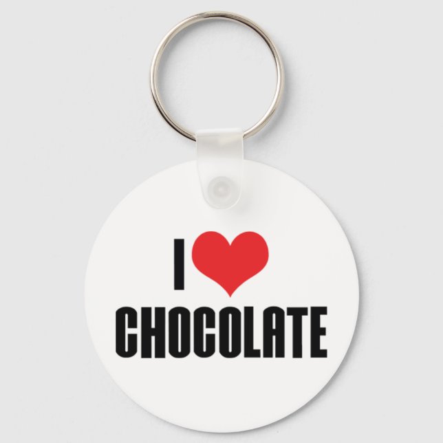 Chaveiro Eu Amo Chocolate Pingente de Chave (Frente)