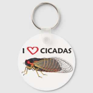 Chaveiro "Eu Amo Cicada" Cadeia-Chave