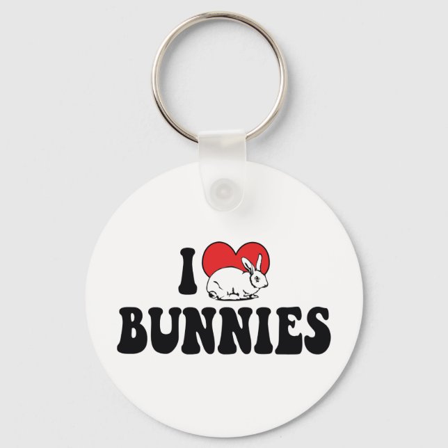 Chaveiro Eu Amo Coelhos Heart Bunny (Frente)
