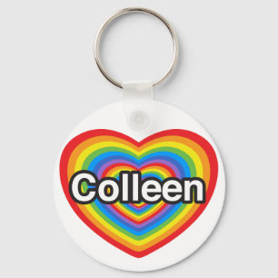 Chaveiro Eu amo Colleen. Eu te amo Colleen. Coração