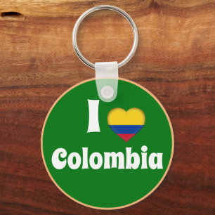Chaveiro Eu amo Colômbia e Coração - país, viagem /espo