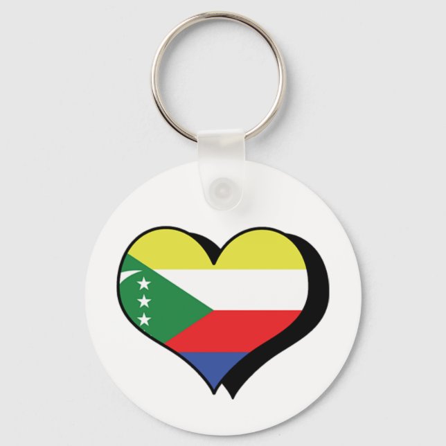 Chaveiro Eu Amo Comores Pingente de Chaves (Frente)