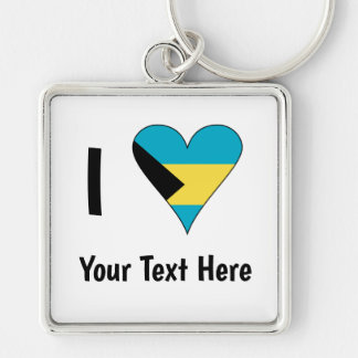 Chaveiro Eu Amo (Coração com Bandeira das Bahamas) Personal