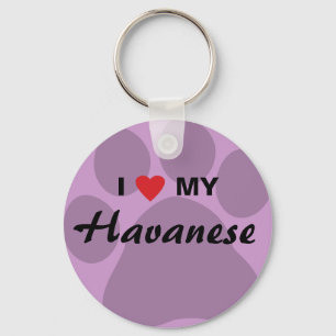 Chaveiro Eu amo (coração) meu Havanese Pawprint