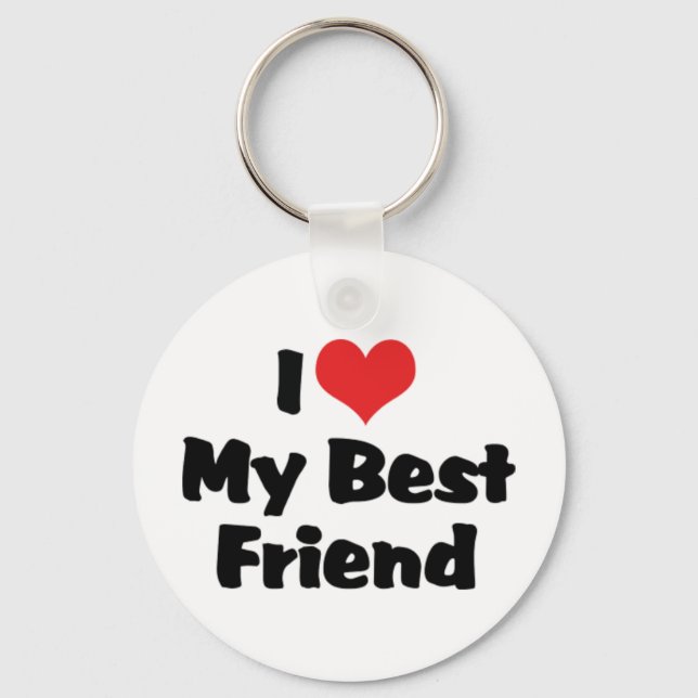 Chaveiro Eu Amo Coração Meu Melhor Amigo - BFF (Frente)