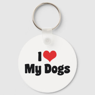 Chaveiro Eu Amo Coração Meus Cães - Amante de Animais
