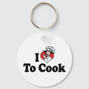 Chaveiro Eu Amo Coração Para Cozinhar - Amante Da Culinária