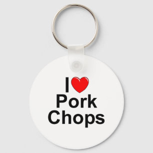 Chaveiro Eu amo costeletas de carne de porco (do coração)