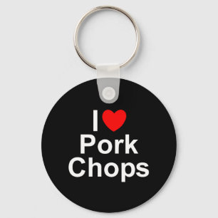 Chaveiro Eu amo costeletas de carne de porco (do coração)