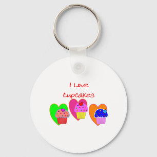 Chaveiro "Eu amo cupcakes"--Presentes dos amantes do