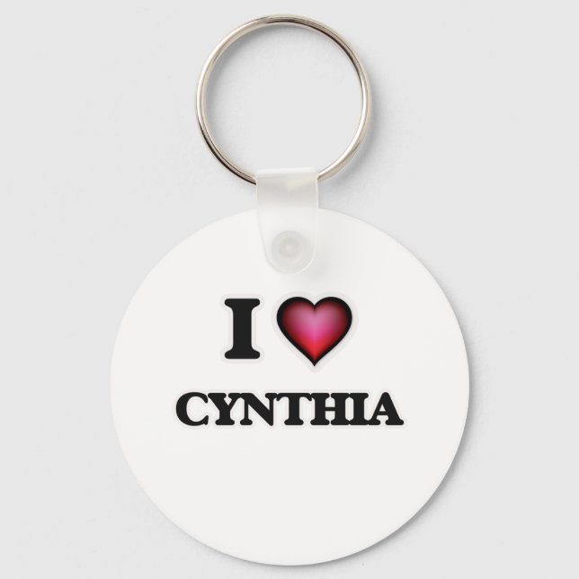 Chaveiro Eu Amo Cynthia (Frente)