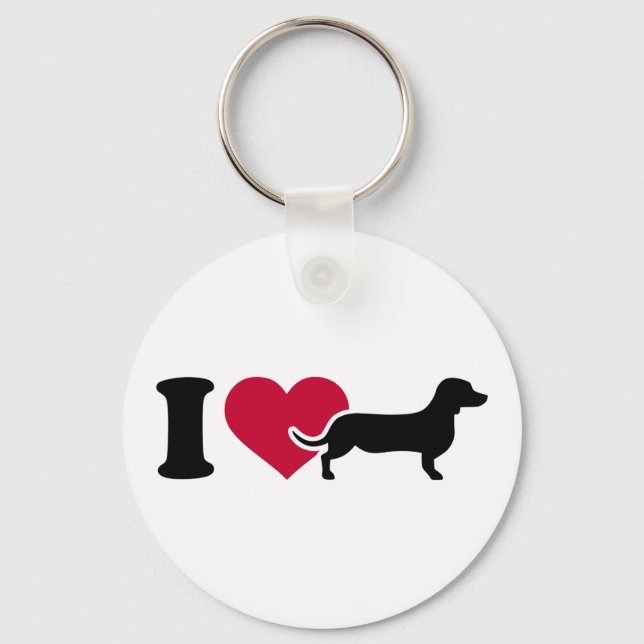 Chaveiro Eu amo Dachshances (Frente)