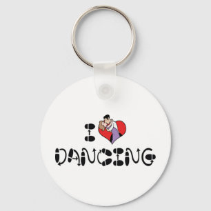 Chaveiro Eu amo dançar Heart - Amante da Dança