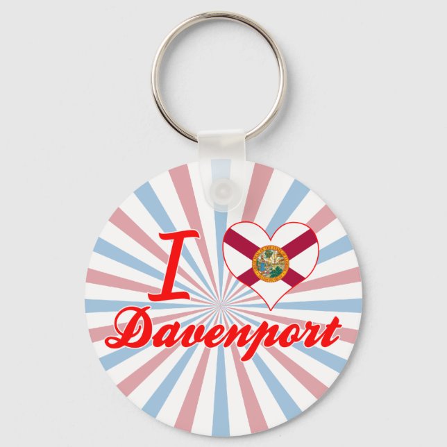 Chaveiro Eu Amo Davenport, Flórida (Frente)