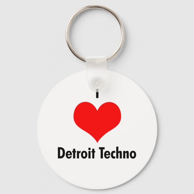 Chaveiro Eu amo detroit techno (Frente)