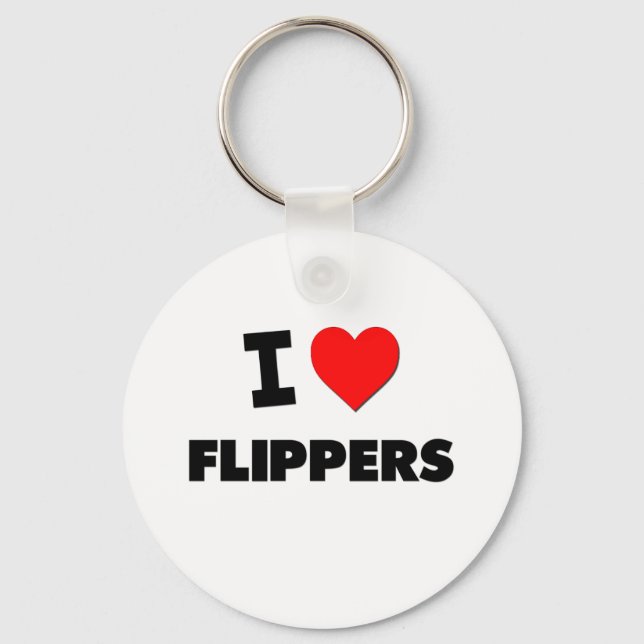 Chaveiro Eu Amo Flippers (Frente)