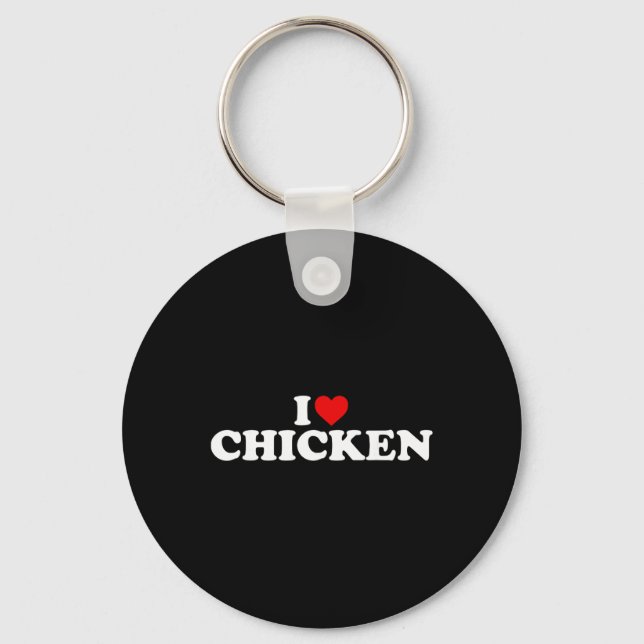 Chaveiro Eu Amo Frango - Coração  (Frente)