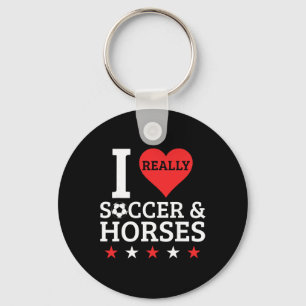 Chaveiro Eu Amo Futebol E Cavalos Engraçado Pé Bola Amante