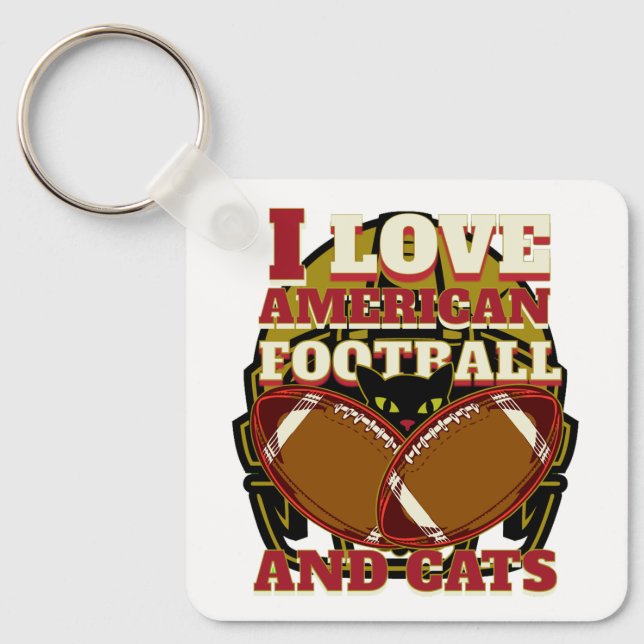 CHAVEIRO EU AMO FUTEBOL E GATOS AMERICANOS (Frente)