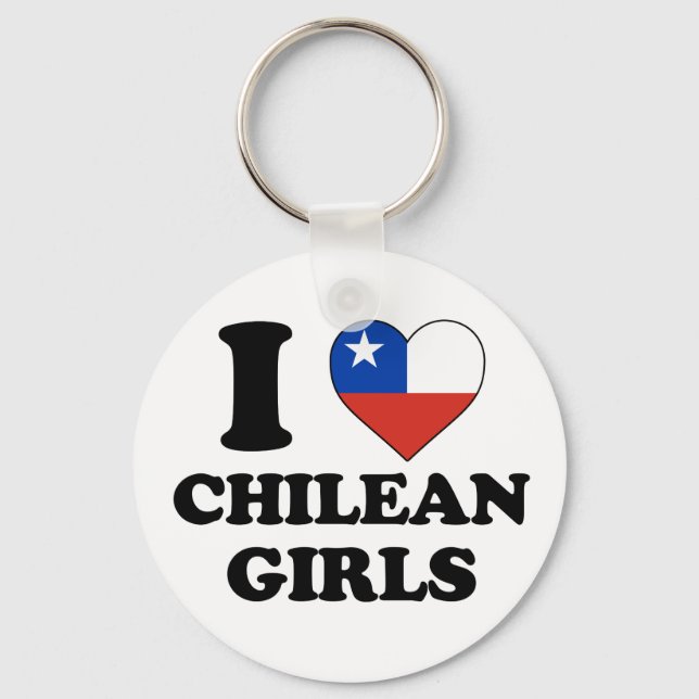Chaveiro Eu amo garotas chilenas (Frente)