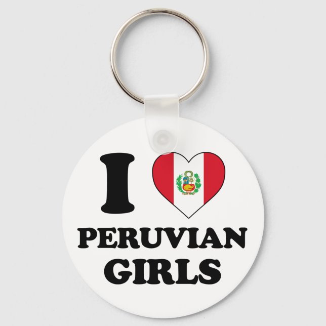 Chaveiro Eu amo garotas peruanas (Frente)