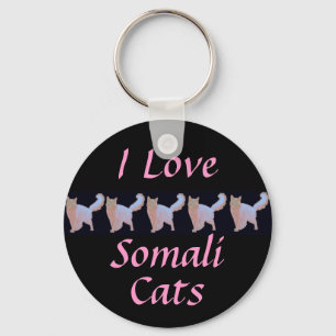 Chaveiro Eu amo gatos somalianos