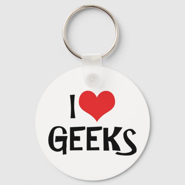 Chaveiro Eu Amo Geeks Pingente (Frente)