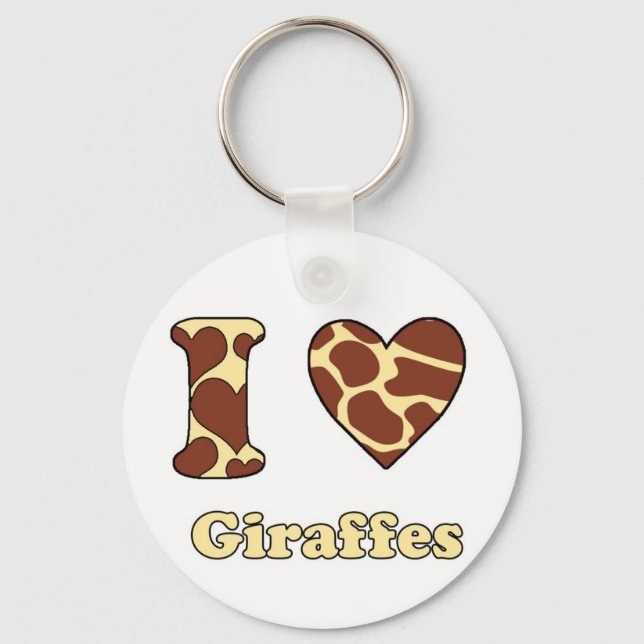 Chaveiro Eu amo Girafas (Frente)