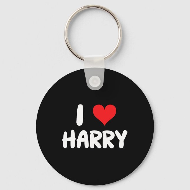 Chaveiro Eu Amo Harry - Coração - Nome  (Frente)