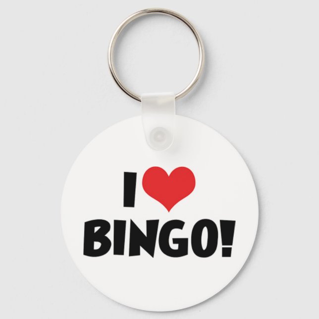 Chaveiro Eu Amo Heart Bingo! - Amantes de Bingo (Frente)