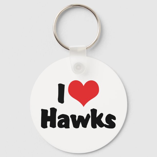 Chaveiro Eu Amo Heart Hawks (Frente)