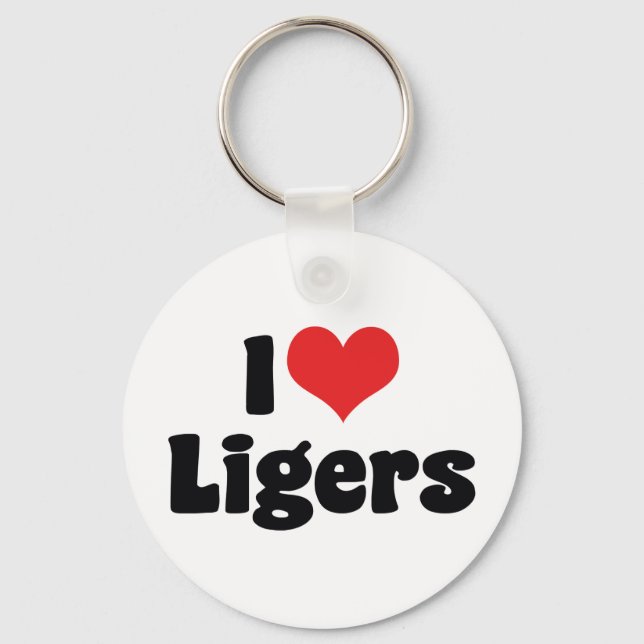 Chaveiro Eu Amo Heart Ligers (Frente)