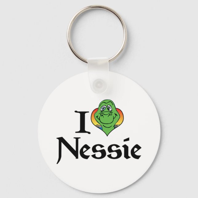 Chaveiro Eu Amo Heart Nessie - Loch Ness Monster (Frente)