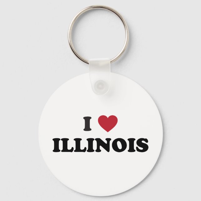 Chaveiro Eu Amo Illinois (Frente)