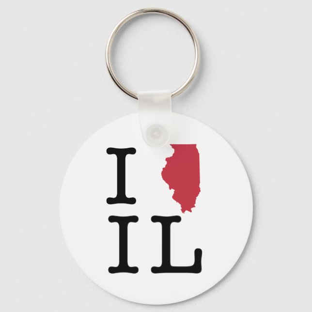 Chaveiro Eu Amo Illinois (Frente)