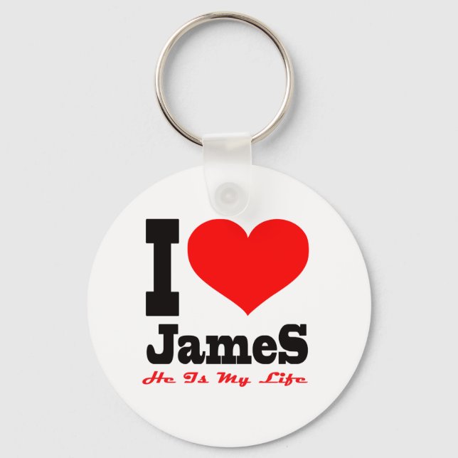 Chaveiro Eu Amo James. Ele É Minha Vida (Frente)