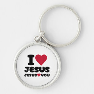 Chaveiro Eu amo Jesus e Jesus te ama cristão