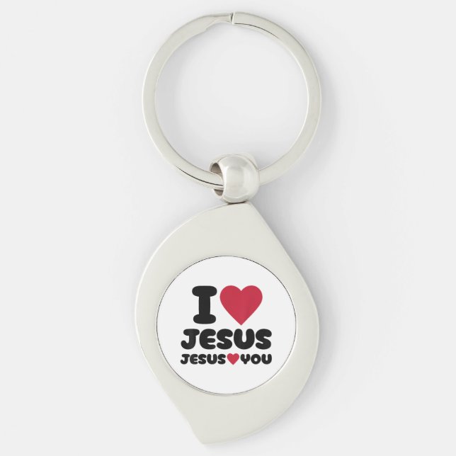 Chaveiro Eu amo Jesus e Jesus te ama cristão (Frente)