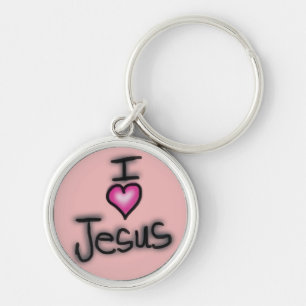 Chaveiro Eu Amo Jesus Eu Adoro Jesus Rosa 