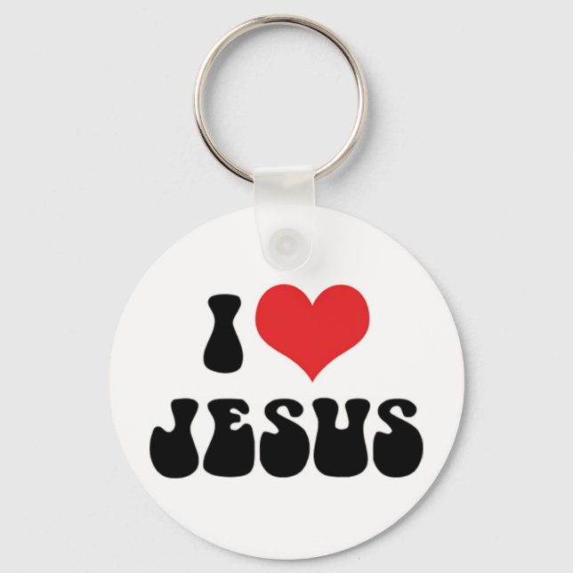 Chaveiro Eu Amo Jesus Pingente de Chave (Frente)
