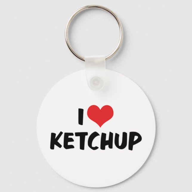 Chaveiro Eu Amo Ketchup Coração - Amante de Catsup (Frente)