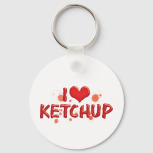 Chaveiro Eu Amo Ketchup Coração - Amante de Catsup